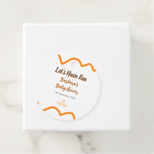 Orange graue Retro spanische Babydusche boho moder Geschenkanhänger (Beispiel)