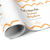 Orange graue Retro spanische Babydusche boho moder Geschenkpapier (Rolleneckpunkt)