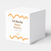 Orange graue Retro spanische Babydusche boho moder Geschenkschachtel (Rückseite)