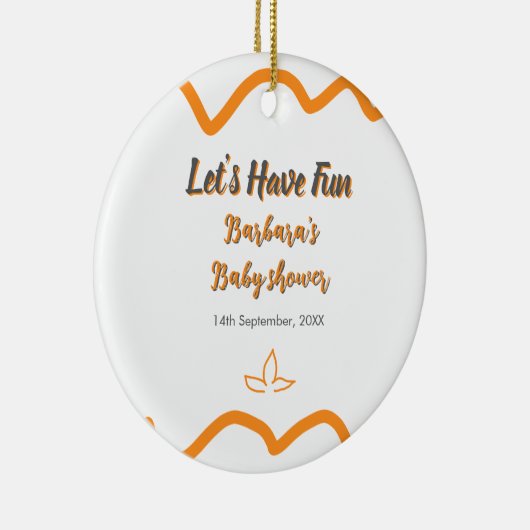 Orange graue Retro spanische Babydusche boho moder Keramik Ornament (Rechts)