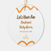 Orange graue Retro spanische Babydusche boho moder Keramik Ornament (Links)