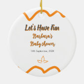 Orange graue Retro spanische Babydusche boho moder Keramik Ornament (Hinten)