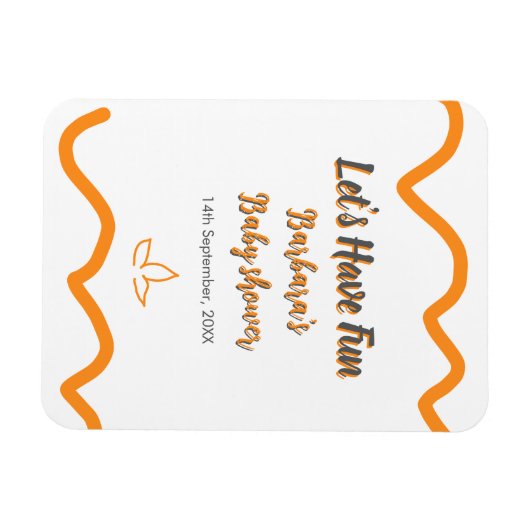 Orange graue Retro spanische Babydusche boho moder Magnet (Horizontal)