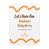 Orange graue Retro spanische Babydusche boho moder Magnet (Vertikal)