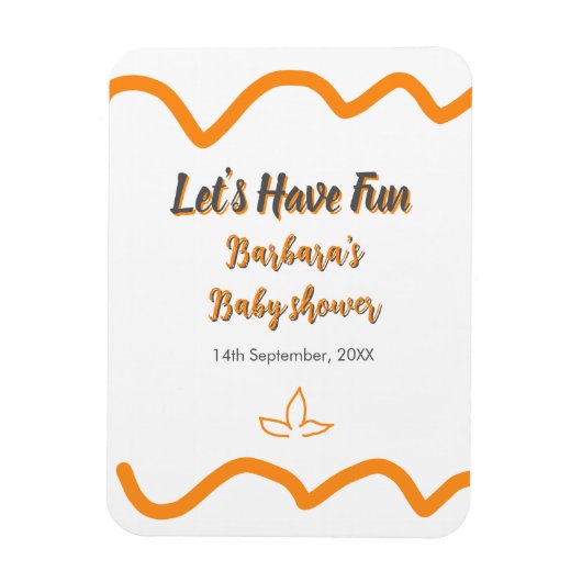 Orange graue Retro spanische Babydusche boho moder Magnet (Vertikal)