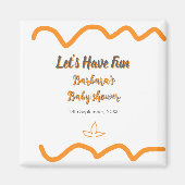 Orange graue Retro spanische Babydusche boho moder Magnet (Vorne)