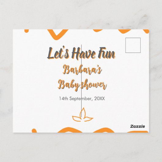 Orange graue Retro spanische Babydusche boho moder Postkarte (Rückseite)