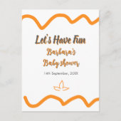 Orange graue Retro spanische Babydusche boho moder Postkarte (Vorderseite)