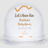 Orange graue Retro spanische Babydusche boho moder Schneekugeln (Vorderseite)