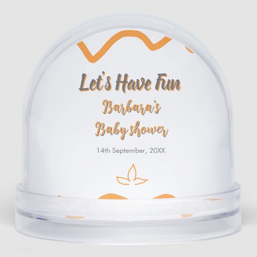 Orange graue Retro spanische Babydusche boho moder Schneekugeln (Vorderseite)