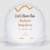 Orange graue Retro spanische Babydusche boho moder Schneekugeln (Rückseite)