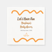 Orange graue Retro spanische Babydusche boho moder Serviette (Vorderseite)