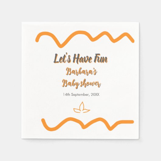 Orange graue Retro spanische Babydusche boho moder Serviette (Vorderseite)