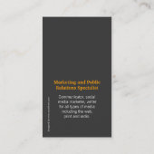 Orange, graue u. weiße Glaskreis-Visitenkarte Visitenkarte (Rückseite)