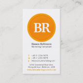 Orange, graue u. weiße Glaskreis-Visitenkarte Visitenkarte (Vorderseite)