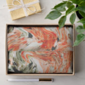 Orange-graue und schwarze Marmorplatte Seidenpapier (Geschenk)