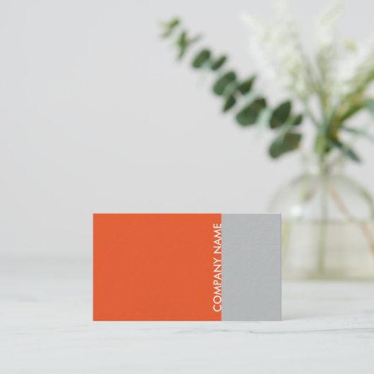 Orange graues modernes visitenkarte (Stehend Vorderseite)
