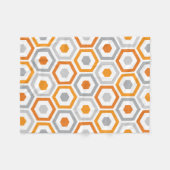 Orange graues Retro geometrisches Muster Fleecedecke (Vorderseite (Horizontal))