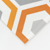 Orange graues Retro geometrisches Muster Fleecedecke (Ecke)