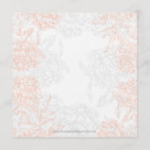 Orange graues Vintages Hochzeits-mit Blumenmenü Menükarte (Rückseite)