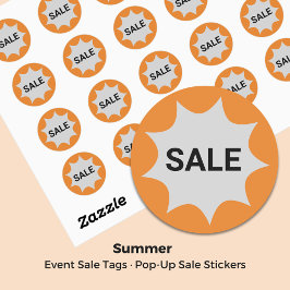 Orange & Gray ・ 9-Punkte-Bubble-Tag Runder Aufkleber