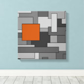 Orange Gray Abstrakt Geometric Art Leinwanddruck (Insitu (Holzboden))