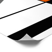 Orange Gray Black Mosaic like Abstract Design Poster (Ecke)