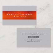 Orange Gray Creative Manager Business Card Visitenkarte (Vorne/Hinten)