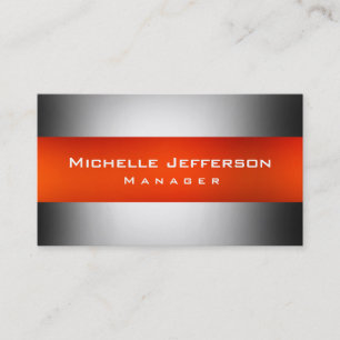 Orange Gray Creative Manager Business Card Visitenkarte
