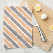 Orange Gray Diagonal Stripes Geschirrtuch (Viertel Falte)