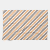 Orange Gray Diagonal Stripes Geschirrtuch (Horizontal)