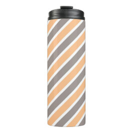 Orange Gray Diagonal Stripes Thermosbecher