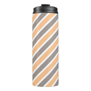 Orange Gray Diagonal Stripes Thermosbecher
