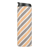 Orange Gray Diagonal Stripes Thermosbecher (Nach rechts gedreht)