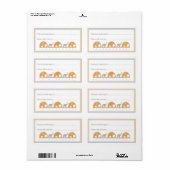 Orange & Gray Elephants Buchzeichen Fill-in-Stil (Vorne)