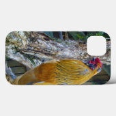 Orange Gray Fluffy Rooster, Case-Mate iPhone Hülle (Rückseite (Horizontal))