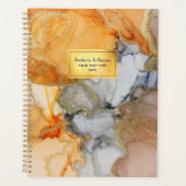 Orange Gray Gold als Abstrakter Planner Planer (Vorderseite)