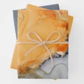 Orange Gray Gold Geschenkpapier Set (Beispiel)