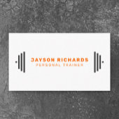 Orange/Gray Gym Barbell Symbol Personal Trainer Visitenkarte