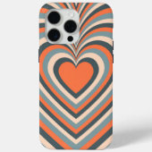 Orange Gray Hypnotic Heart Liebe Pattern Case-Mate iPhone Hülle (Rückseite)
