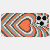 Orange Gray Hypnotic Heart Liebe Pattern Case-Mate iPhone Hülle (Rückseite (Horizontal))