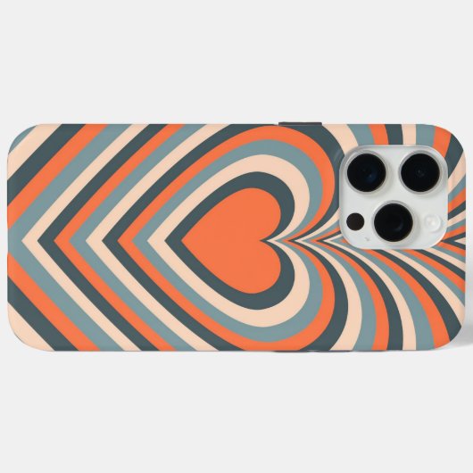 Orange Gray Hypnotic Heart Liebe Pattern Case-Mate iPhone Hülle (Rückseite (Horizontal))