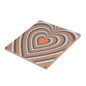 Orange Gray Hypnotic Heart Liebe Pattern Fliese (Seite)