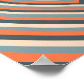 Orange Gray Hypnotic Heart Liebe Pattern Poster (Ecke)