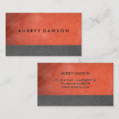 Orange Gray Leather Visitenkarte (Vorne/Hinten)