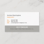 Orange & Gray Minimal Visitenkarte (Vorderseite)