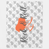 Orange Gray Mitte des Jahrhunderts Rocking Chair M Fleecedecke (Vorderseite)