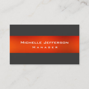 Orange Gray Modern Manager Business Card Visitenkarte