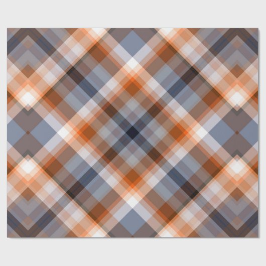 Orange Gray Peach Stripes Muster Geschenkpapier (Flach)