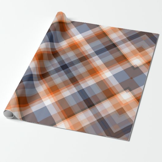 Orange Gray Peach Stripes Muster Geschenkpapier (Ungerollt)